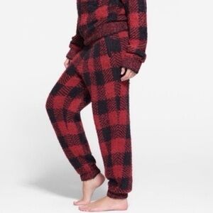 SKIMS Red Buffalo Check Joggers